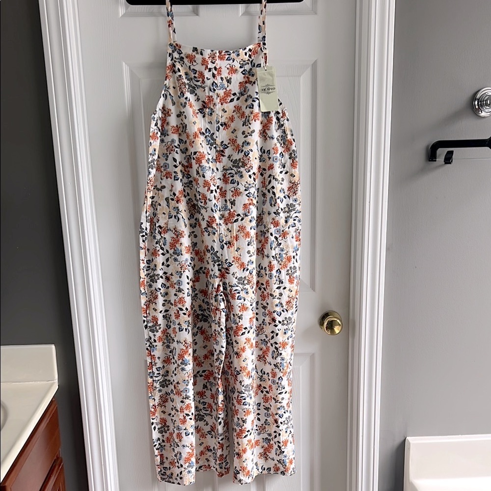 Floral Print Jumpsuit 100%Cotton